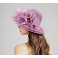 thumbnail image 4 of Organza Fascinator Hat for Women - Derby Cocktail Tea Party Sun Hat Wedding Bridal Flower Church Hat, 4 of 5