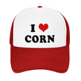 thumbnail image 2 of I Heart Corn Love Food Funny Trucker Hat Baseball Cap Unisex Red, 2 of 5