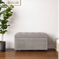 thumbnail image 5 of Cosmopolitan 34" Transitional Rectangle Ottoman in Gray Taupe Faux Leather, 5 of 12