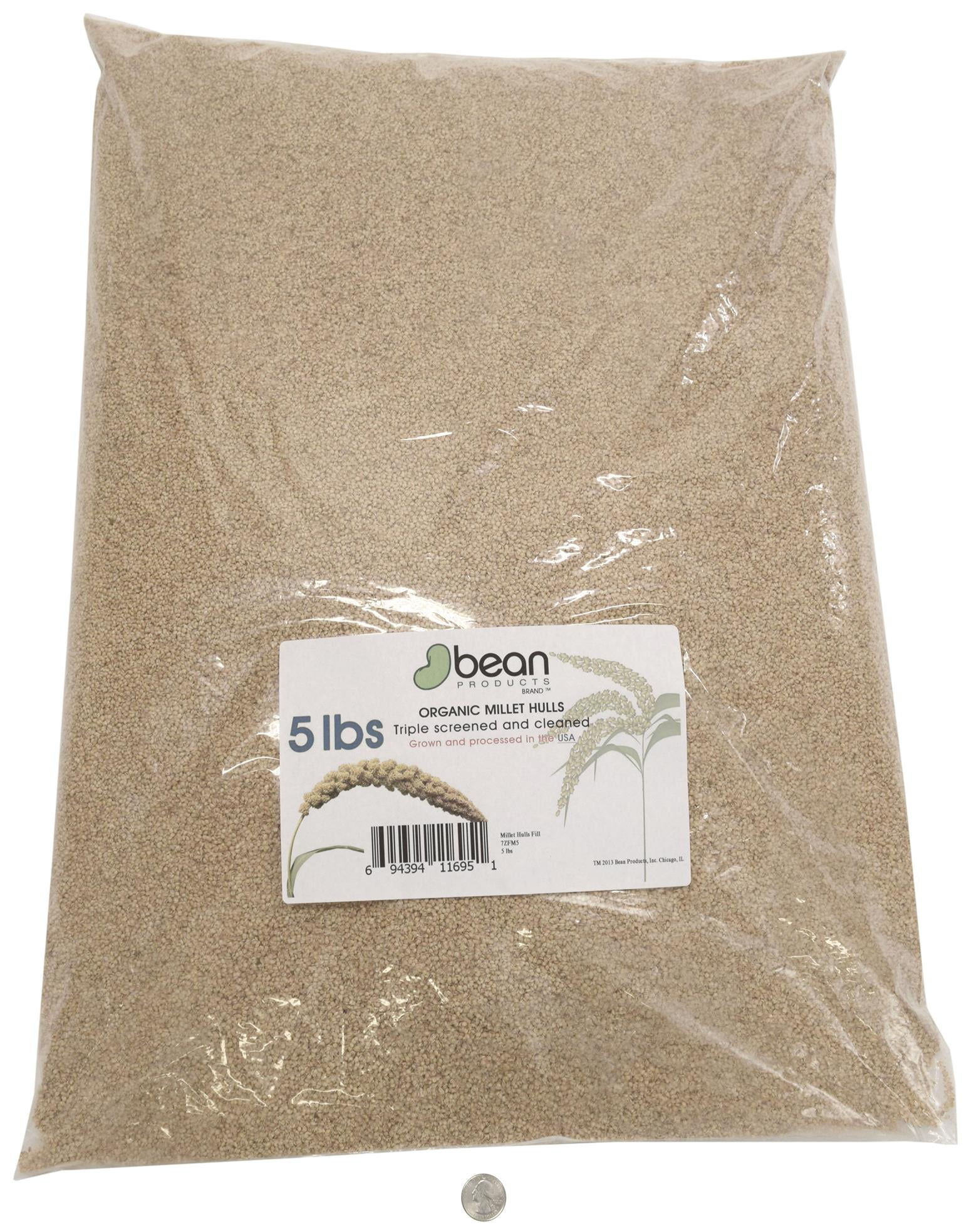 Bean Products Organic Millet Hulls by Made in USA 5 lbs