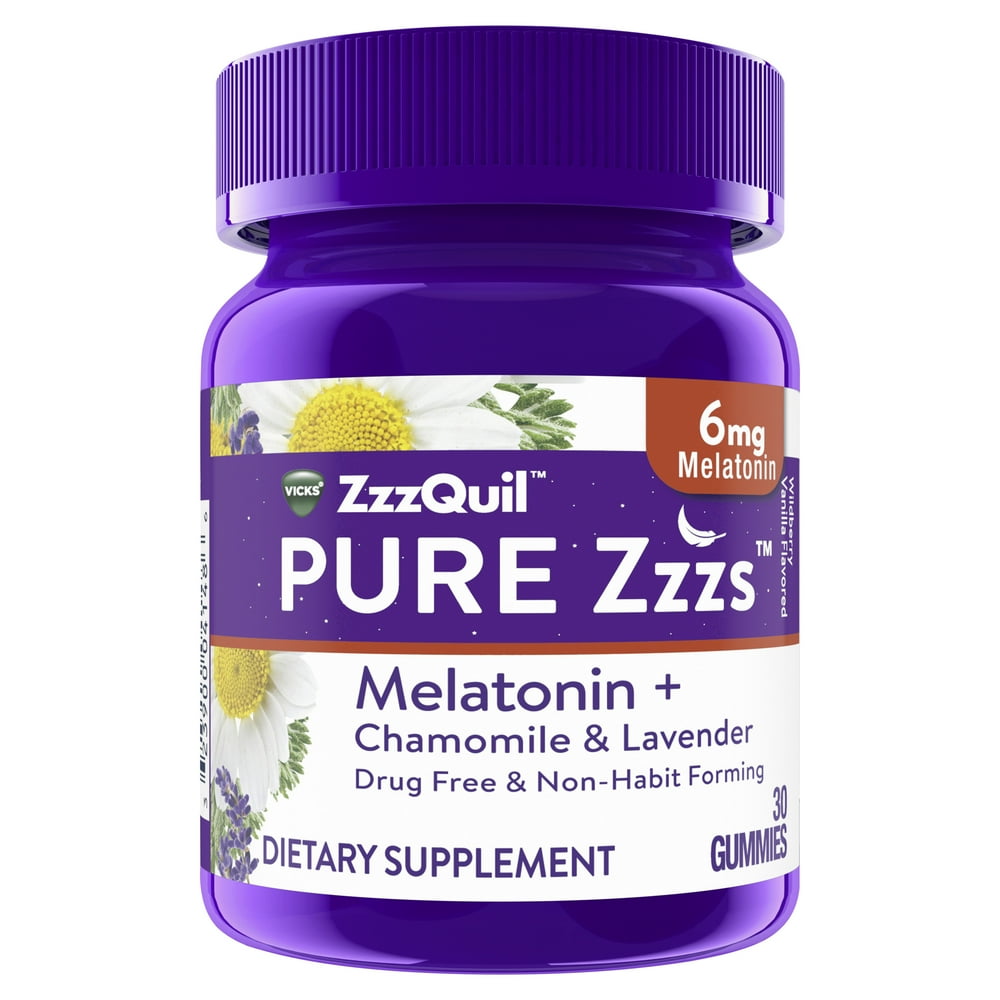 Vicks ZzzQuil Pure Zzzs Melatonin Sleep Aid Gummies, 6 Mg, 30 ct