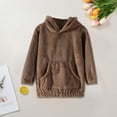 thumbnail image 4 of biudgviw Oversized Sweatshirt for Children Soft Knit Long Sleeve Cute Pullover Tops Lounge Winter Fleece Hoodies with Pockets, 4 of 7