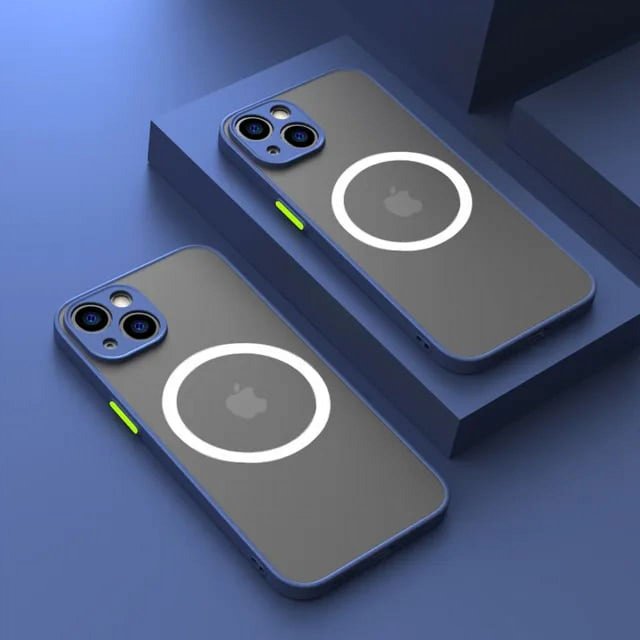Luxury Matte Magnetic For Magsafe Wireless Charge Case For iPhone 15 14 13 11 12 Pro Max Mini Plus XS Max XR X Armor Cover funda