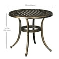thumbnail image 3 of Outsunny Outdoor Side Table w/ Cast Aluminum, Coffee Side Desk, Bronze, 3 of 10