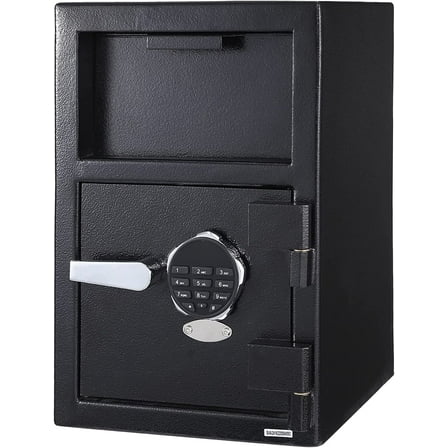 Depository Digital Safe, 13.7'' X 15.7'' X 19.2'' Steel Safe with Keypad, Locking Drop Box with Slot, Emergency Keys for Valuables