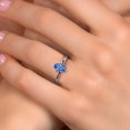thumbnail image 4 of Gem Stone King 10K White Gold Fancy Blue Zirconia Engagement Ring for Women | 0.47 Cttw | Marquise 8X4MM | Gemstone Birthstone | Size 6, 4 of 6