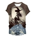 thumbnail image 2 of Sixuan Halloween Shirts for Women, Tshirts Womens Fall Fashion 2024 Plus Size Tops, Women'S Retro Witch Printed Casual Crew Neck T Shirt, 2 of 4