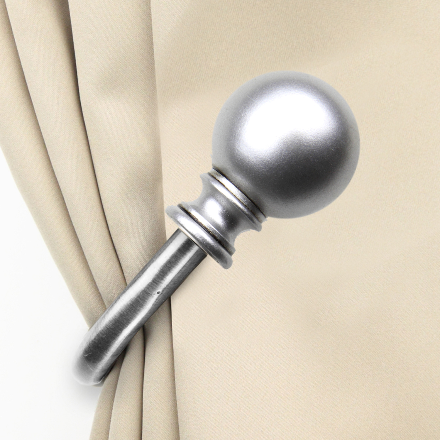 Central Design Products Steel Curtain Holdback, Silver