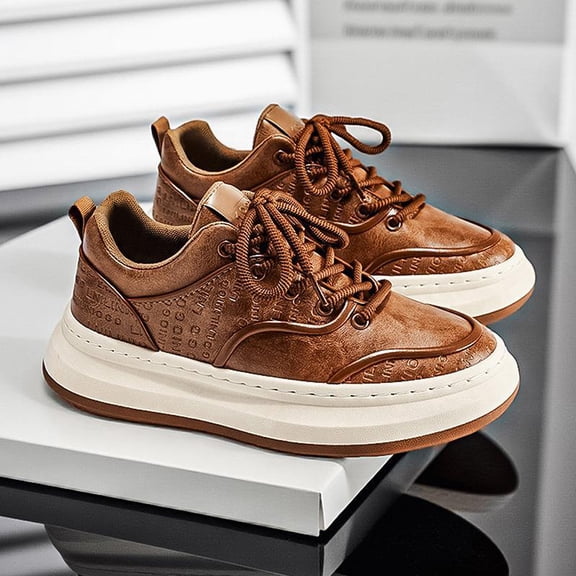 Men's Work Board Shoes -  , Casual Attire, and - Durable Upper & Cushioned Rubber Outsole，- Versatile Casual & Athletic Footwear Suitable for Work,Low-Top Lace-Up Sneakers with Rubber Sole,