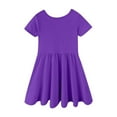 thumbnail image 4 of XXWXYD Girls Twirl Skater Dress Short Sleeve A-Line T-Shirt Dress Elegant Summer School Outfit Stretchy Comfort 4-12 Years, 4 of 6