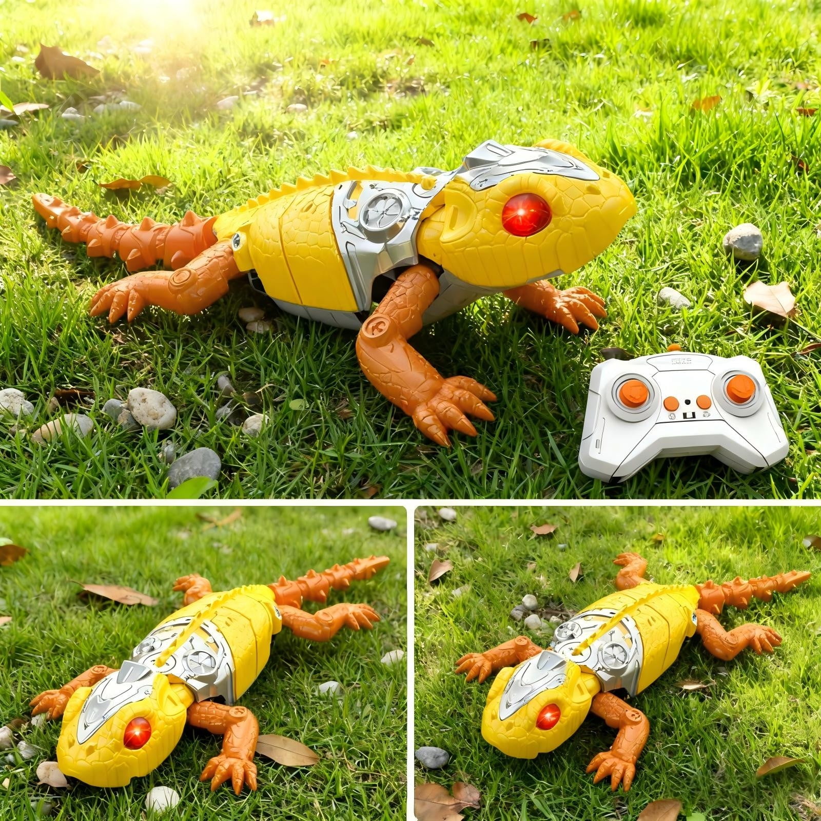 HaoXun Remote Control Climbing Gecko Robot with LED Eyes - Rechargeable RC Lizard Wall Crawler Toy for Indoor Play and Educational Fun