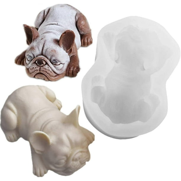French Bulldog Soap Mold Silicone Mold for Fondant Chocolate Candy Cake Decorating Silicone Candle Molds Plaster Polymer Clay