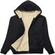 thumbnail image 1 of Chaqueta de forro polar de invierno para mujer, sudadera con capucha y cremallera completa con forro Sherpa y bolsillo, L, Black brillar Electrónica, 1 of 4
