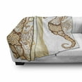 thumbnail image 3 of Animal Soft Flannel Fleece Throw Blanket, Seahorse Marine Fishes Exotic Ocean Underwater World Aquatic Illustration, Cozy Plush for Indoor and Outdoor Use, 60" x 80", Cream Brown, by Ambesonne, 3 of 6