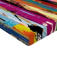thumbnail image 2 of Ambesonne Abstract Fitted Sheet, Vibrant Rainbow Design, Queen Size, Multicolor, 2 of 3