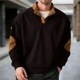 thumbnail image 2 of Sweatshirts for Men 2026 Fall Winter Long Sleeve Casual Stand Collar Patchwork Sweatshirt Mens Pullover Top, 2 of 5