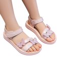 thumbnail image 3 of eileial Toddler Girl Sandals -Flower Girl Dress Shoes Open Toe Little Kid Summer Flats,Pink 12.5, 3 of 6