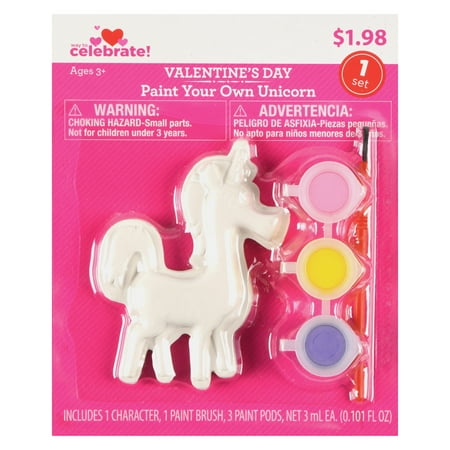 Way To Celebrate Valentine's Day Paint-Your-Own Unicorn