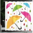 thumbnail image 4 of Ambesonne Colorful Shower Curtain, Colorful Umbrellas Leaf, 69"Wx70"L, Multicolor, 4 of 5