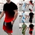 thumbnail image 1 of jsaierl Mens Short Sets 2 Piece Outfits Causal Gradient Color Tracksuit Sweatshirt and Drawstring Shorts Set for Men 2024, 1 of 6
