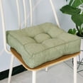 thumbnail image 2 of Xiao Hua Cojín cuadrado acolchado de lino sintético para silla, suave y sólido, cómodo para la oficina, el hogar o el coche, 50 x 50 cm, color verde musgo., 2 of 5