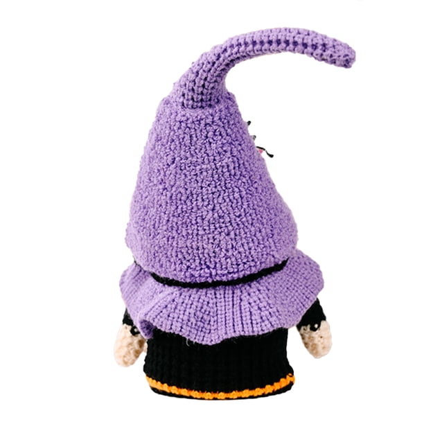 Toystoory 2021 nuevo sombrero de copa de palo de escoba de Halloween adornos de muñeca de gnomo enano de lindo elfo enano de dibujos animados Kits de decoración para fiestas púrpura Toystoory HA007651-01