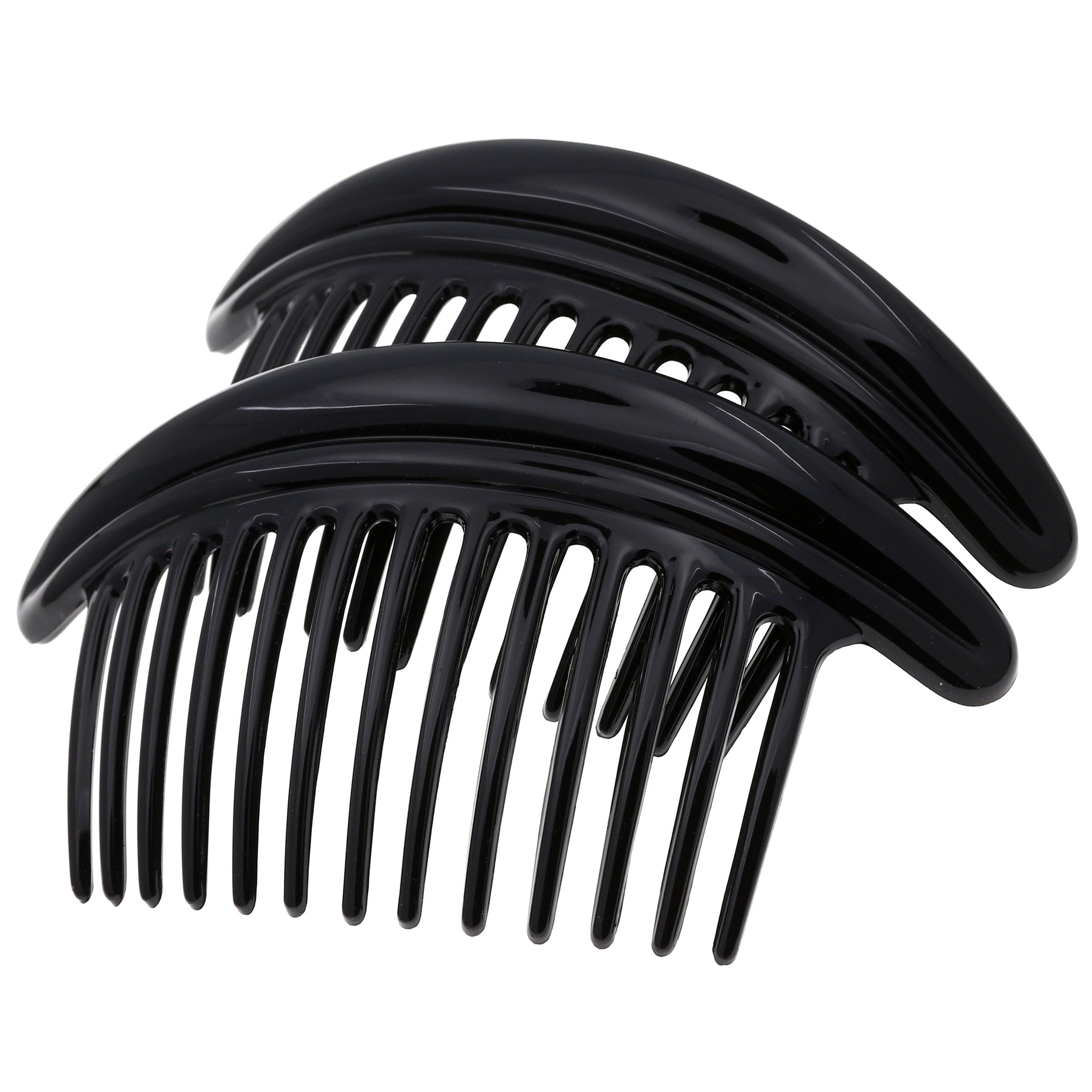 Camila Paris CP3329 French Hair Side Combs Amber Interlocking Combs French Twist Hair Combs, Strong Hold Hair Clips for Women Bun Chignon, Up-Do Styling Girls Hair Accessories Made in France