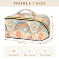 thumbnail image 4 of FORMRS Makeup Bag Travel Cosmetic Organizer for Women Fold Flat Zipper Pouch with Handle, Pink Retro Sun, 4 of 8