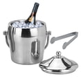 thumbnail image 2 of Cubo De Hielo De Acero Inoxidable De 2.0L Contenedor De Cubitos De Hielo Con Abrazadera Y Tapa Bandeja De Cubitos De Hielo Portátil Enfriamiento Duradero Para Bebidas Cervezas Fiestas Restaurantes Vogacara HA021542-00, 2 of 6
