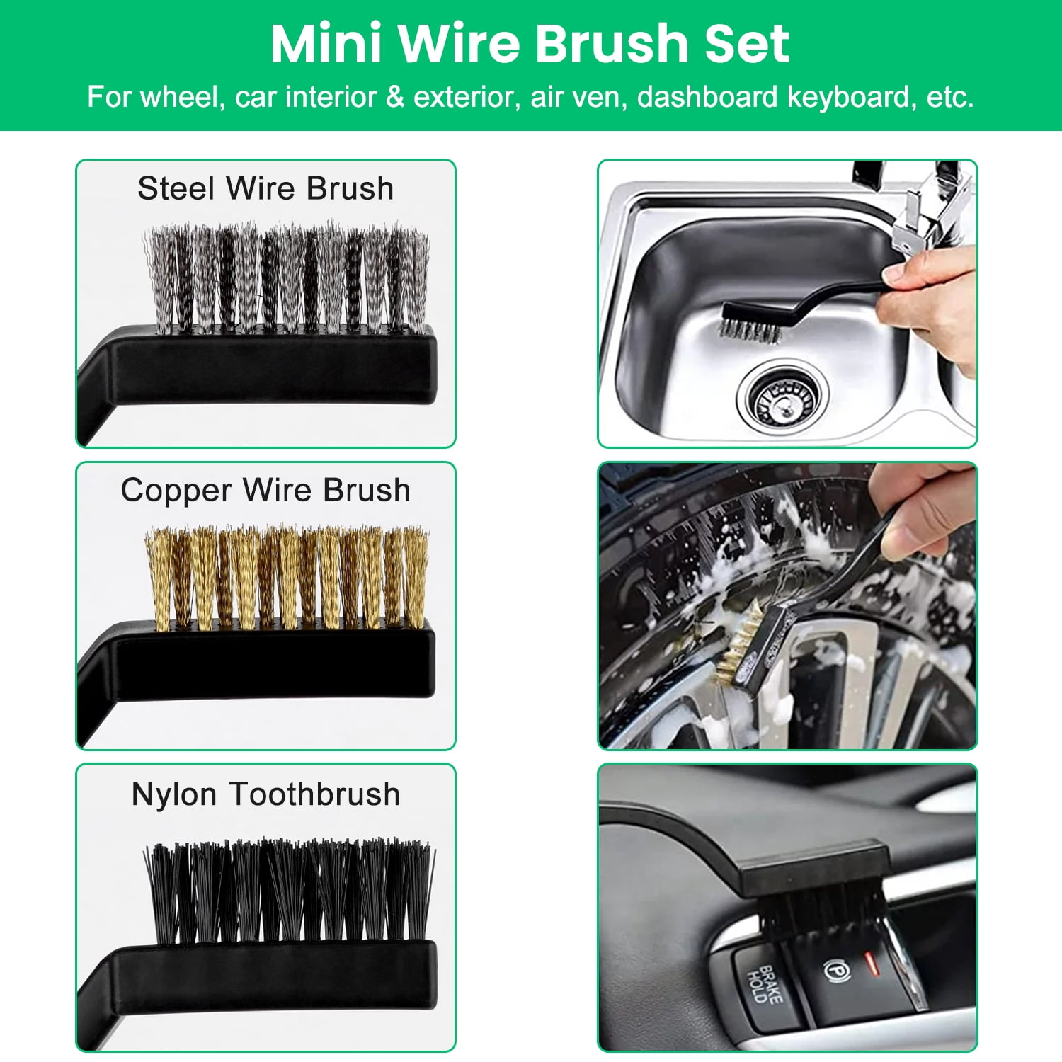 Pecham Car Detailing Brush Set,20PCS Drill Brush Set,Car Interior Detailing Kit & Car Wash Kit with Boar Hair Detail Brush and Cleaning Gel for Wheel,Dashboard,Air Vent,Leather and Exterior