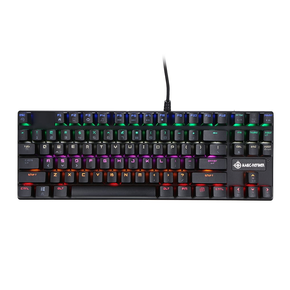 MAGICREFINER Mechanical Keyboard 87key Gaming Keyboard Blue Switch Mixed Backlit Keyboard for