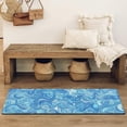 thumbnail image 4 of Blue White Tie Dye Swirl Pattern Bathroom Rugs Mat,Non Slip Microfiber Bathroom Rug,Rubber Backing,Soft Bathroom Mats for Bathroom Floor,Tub and Shower,47x17in(120x43cm), 4 of 5