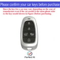 thumbnail image 2 of for Hyundai Key Fob Cover with Keychain TPU Car Key Case Shell 360 Degree Protection fit for Hyundai 2019 2020 2021 2022 2023 Sonata Santa Fe Tucson 5 Buttons Smart Key, 2 of 6