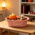 thumbnail image 5 of Halloween Basket 3D Embroidered BOO! Pumpkin Tote, Durable Polyester Candy Basket with Spooky Lettering for Party Decor, Gift Storage and More by OVFUIZ, 5 of 7