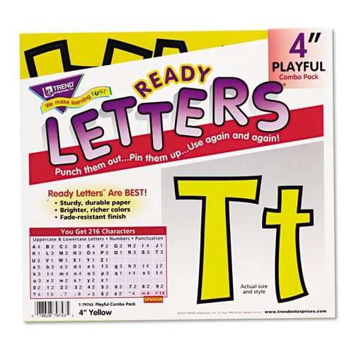 Ready Letters Playful Combo Set, Yellow, 4"h, 216/set | Bundle of 2 Sets