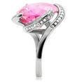 thumbnail image 5 of Silver Womens Ring Rose Pink Anillo Para Mujer Stainless Steel Ring with AAA Grade CZ in Rose, 5 of 5
