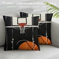 thumbnail image 3 of Orinice Basketball Hoop Court Decorative Throw Pillow Cover for Home Couch Living Room Bed Sofa - Durable Cotton Linen Fabric, Hidden Zipper Closure - 1PC 22x22in, 3 of 5