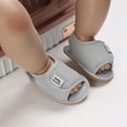 thumbnail image 2 of JDEFEG Baby Walking Shoes Soft Sole Non Slip Summer Toddler Shoes Boys Girls Sandals Flat Mesh Breathable Comfortable Back Strap Hook Loop Sandals Grey Size 6, 2 of 4