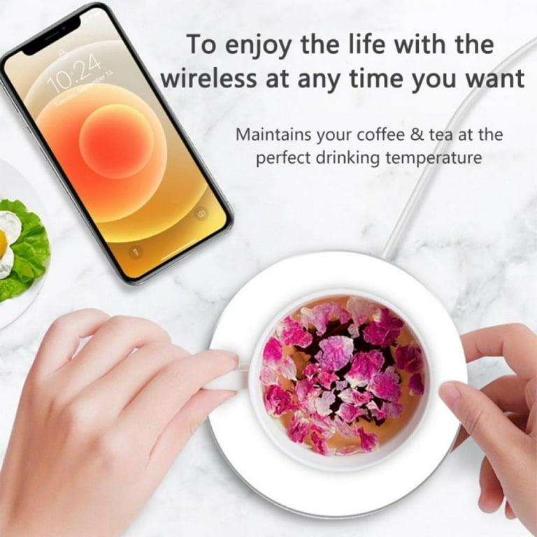 eboxer 1 Coffee Mug Warmer, 2 in 1 Phone QI Wireless Charger Drink Heating  Warmer Magnetic USB Charging, Constant Temperature 13155 for OfficeHome to