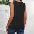 thumbnail image 3 of Gibobby Camisola sin mangas con cuello redondo, holgada, informal, hueca, para mujer(Negro,M), 3 of 5