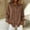 Brown, variant on Button Down Womens All-Season Tops Casual Striped Shirts Collared Blouse Long Sleeve Blouson Relaxed Fit Office Wear Brown