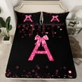 thumbnail image 2 of Manfei Letter Monogrammed Bow A Twin Sheet Sets 3pcs for Boys Girls,Bling Glitter Twin Fitted Sheet Microfiber,Dreamy Princess Breathable Flat Sheet,Lightweight Room Decor, 2 of 7