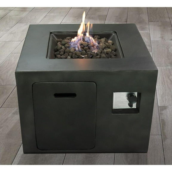Living Source International Concrete Propane/Natural Gas Fire Pit in Charcoal