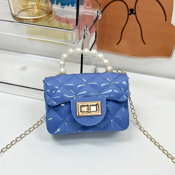 Bolso pequeño para niña, nuevo bolso de gelatina para niños, bolso pequeño con fragancia de diamantes, bolso bandolera con cadena y perlas fragantes para llevar al hombro.