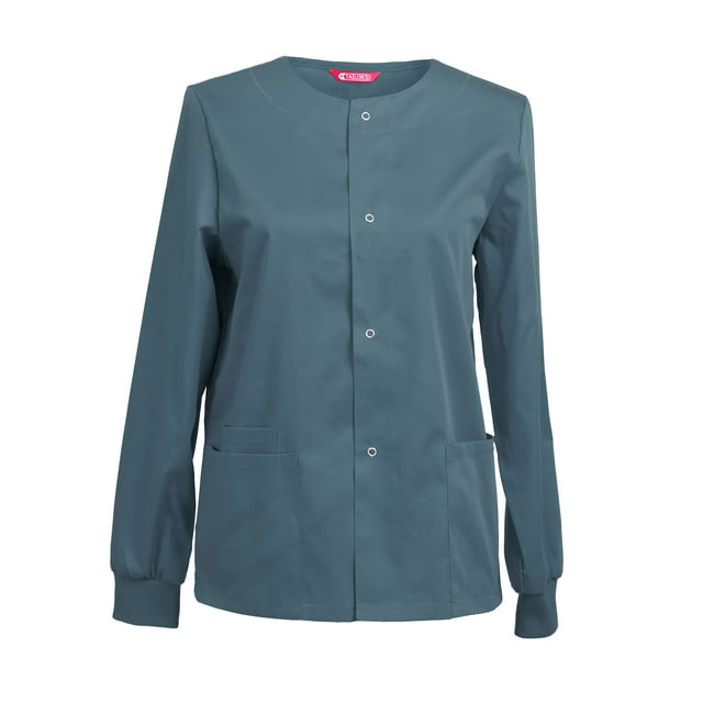 Veste de Sarrau pour Femmes, Tenue de Travail, Fermeture à Boutons-Pression à l'Avant, Veste de Réchauffement pour Sarraus