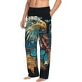 thumbnail image 6 of Sigee Stained Glass Eagle USA print Men's Pajama Pants Lounge Sleep Bottoms with Elastic Waistband and Pockets-XX-Large, 6 of 6