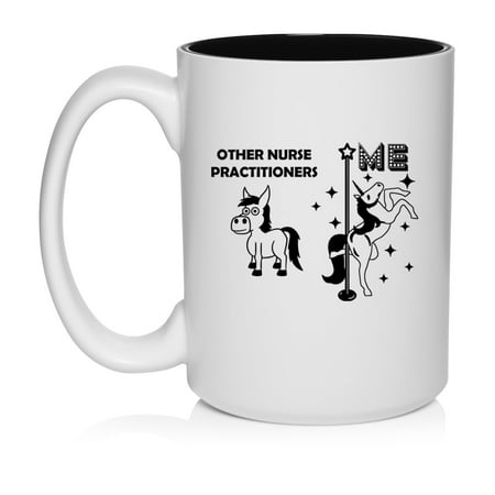 

Nurse Practitioner Superstar Unicorn Funny Ceramic Coffee Mug Tea Cup Gift for Her Him Friend Coworker Wife Husband (15oz White)