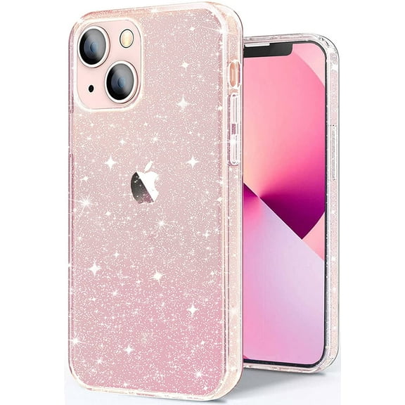 Compatible with iPhone 13 Case, Clear Glitter Soft TPU Shockproof Protective Bumper Cover, Sparkle Bling Sparkly Cute Slim Women Girls Phone Case for iPhone 13-6.1 inch