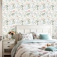 thumbnail image 4 of Peel and Stick Wallpaper Delicate Floral Soft Pink Yellow Self Adhesive Removable Renter Friendly Contact Paper for Bedroom 17.7in x 118in, 4 of 8