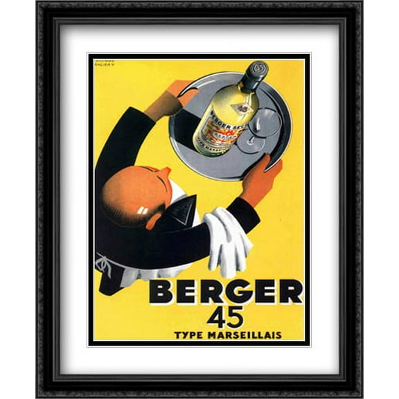Berger 45 2x Matted 24x32 Large Black Ornate Framed Art Print by Roland Ansieau